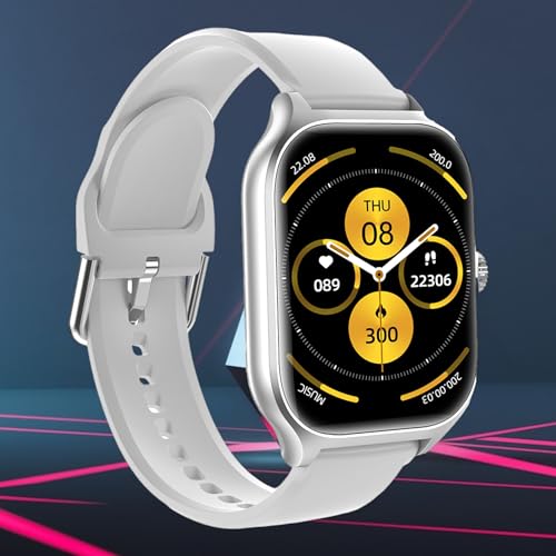 Image of Nervfit Absolute Smart Watch, 2.1 inch Super Large HD Display, Health & Fitness Tracking, AI Assist, Camera Control and More (Cloud Grey, Rectangular)