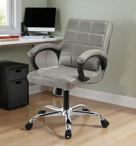 Image of GOYALSON Comfortable Revolving Office Chair Adjustable Swivel Chair with Padded Seat & Backrest for Home Office (1, Grey, Standard)
