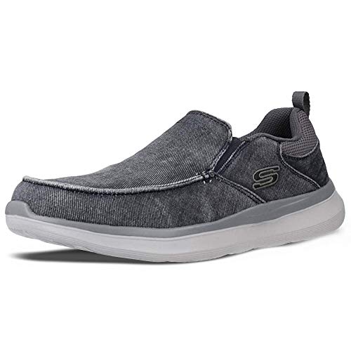 Skechers DELSON 2.0 LARWIN, Zapatillas para Hombre, Blue Canvas, 45 EU