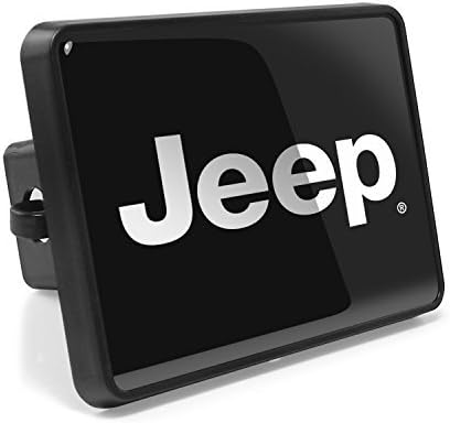 iPick Image, Compatible with - Jeep UV Graphic Black Metal Face-Plate on ABS Plastic 2 inch Tow Hitch Cover