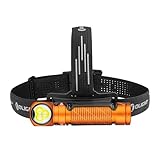 OLIGHT(オーライト) Perun 3 LED ヘッドライト 充電式 懐中電灯 ヘルメットライト フラッシュライト head lamp ledライト 白＆赤 3000ルーメン 強力 180°調整可能 IP68防水防塵 軽量 センサー機能 アウトドア 登山 作業用 夜釣り (オレンジ)