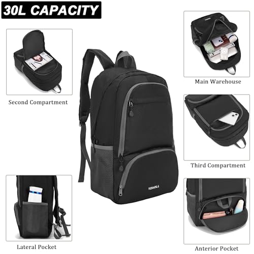 Mochila ligera plegable para senderismo 30L miniatura 4