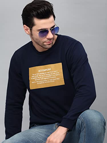 Image of Rigo Fleece Printed Round Neck Sweatshirt for Men | Full Sleeves Sweatshirt for Men | Casual Wear & Stylish Sweatshirts for Men