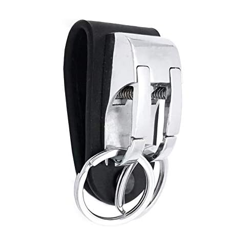 LGNL Leather Belt Loop Keychain with 2 Detachable Clips&Key Ring Belt Key Ring Holder Belt Key Chain Cover