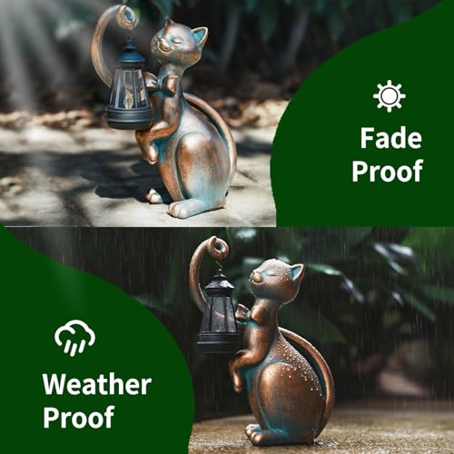 Statue de chat à LED anti-vent et pluie pour décoration extérieure - 7