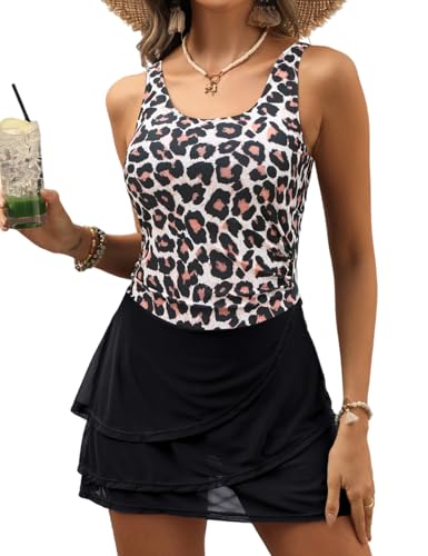 Image of CiCiBird Women One Piece Tummy Control Swimsuit Modest Swim Dress Bathing Suit Skirt Swimwear