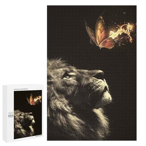 Puzzle 1000 pieces adultes lion decoupe de precision anti-reflet