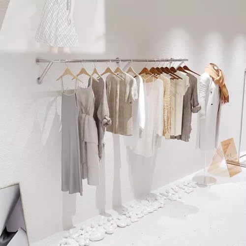Portant à vêtements robuste en acier inoxydable de 300 cm pour magasin et dressing - 3