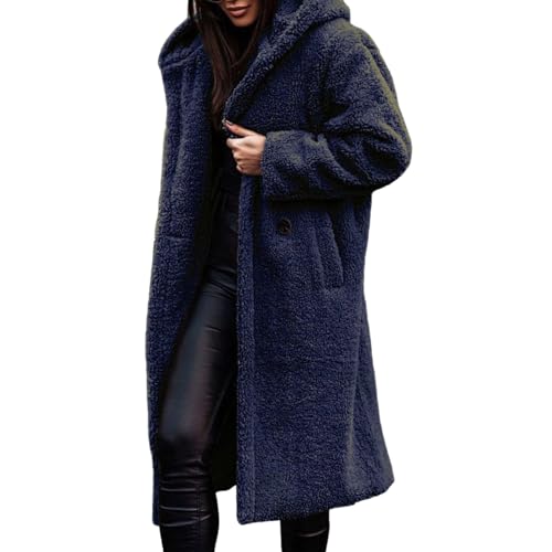 Manteau en polaire synthétique femme vêtement hiver chaud coupe boyfriend