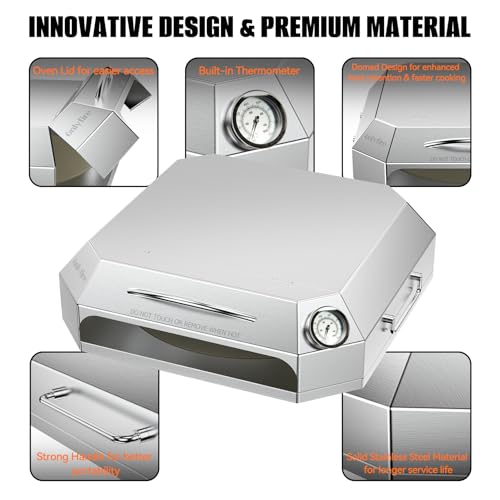 Image of Onlyfire Stainless Steel Pizza Oven Kit for Gas /Charcoal /Pellet Grill Top