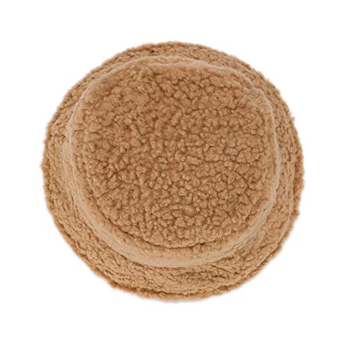 Khaki Winter Bucket Hat For Women Appa Buckets Lamb Wool Bucket Hat For Girls Warm Teddy Velvet Fisherman Hat Winter Sun Hat #TOP2