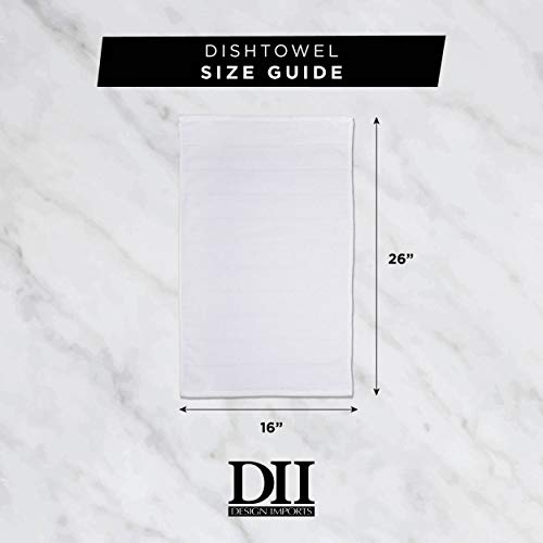 Dii Basic Terry Collection Windowpane Dishtowel Set, 16X26, Pebble Solid, 4 Piece #TOP7