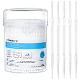Familife 2-in-1 Interdental Toothpick & Brush Picks for Teeth, Soft Bristle Dental Picks, White Plastic Toothpicks with Large Storage Case, 500 Count for Plaque and Food Debris Removal