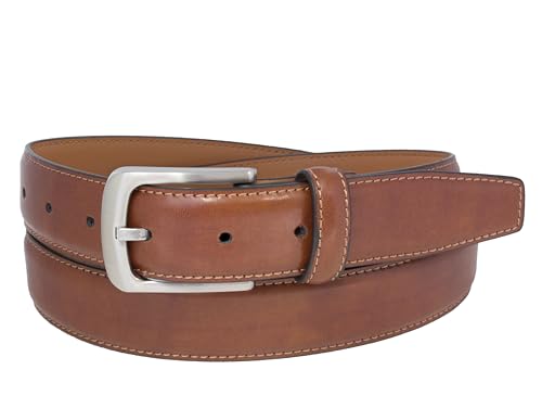 Vince Camuto Belts Men | Belt with Edge Stitch Detailing and a Nickle Finish Belt Buckle2