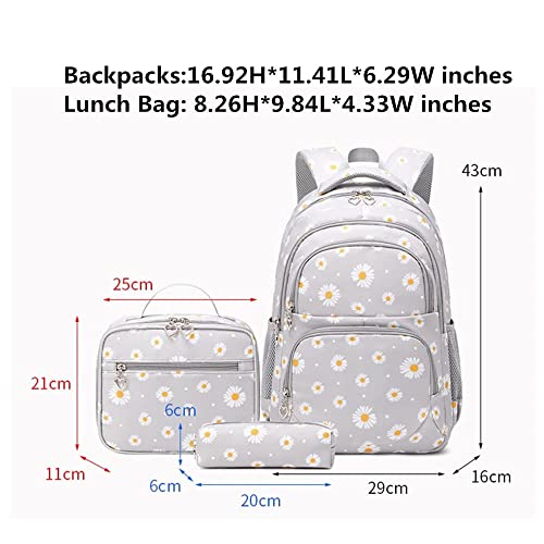 Kit de Mochila Escolar Juvenil Menina Estojo Lancheira Mochila Escolar Infantil Impermeável de Grand