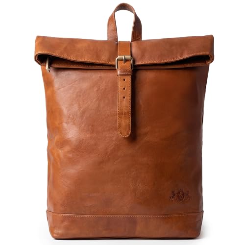 Sac à dos en cuir véritable Jay 15.4 pouces élégant et durable pour ordinateur
