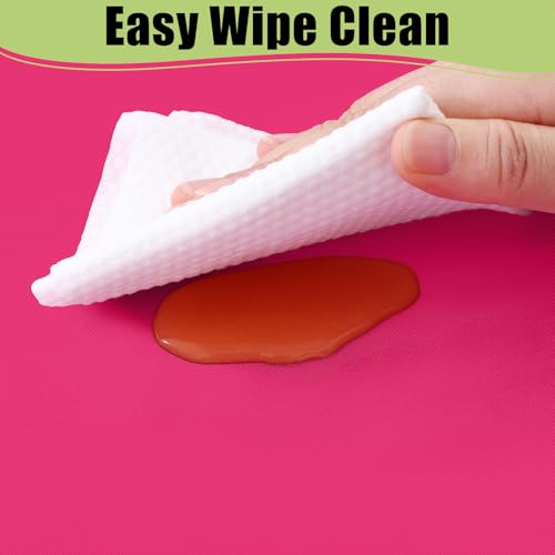 Image of Smiry Disposable Table Cloth - 6 Pack, 54 x 108 Inch Waterproof Rectangle Tablecloths for Parties, Decorative Plastic Table Cover, Leakproof & Sturdy, Hot Pink
