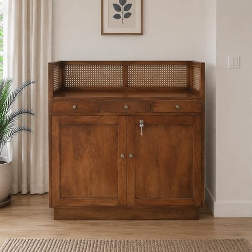 Image of The Attic Mehfil Bar Cabinet, Teak Finish