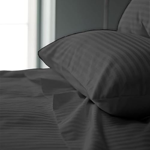 Miniatura 3 de Juego de sábanas cortas tamaño King, 4 piezas, 100% algodón egipcio de 800 hilos, sábanas de algodón de 72 x 75 pulgadas, sábanas de algodón de