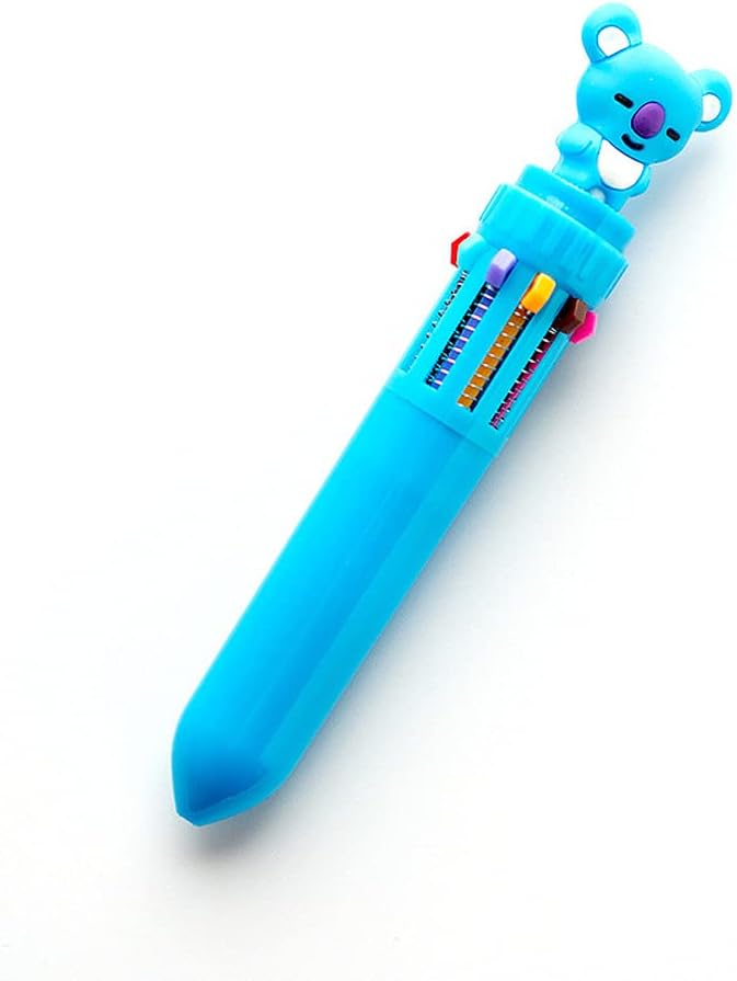 漫画かわいい10色ペンボール学生マーカーペンプレスボールペン多機能多色ペン