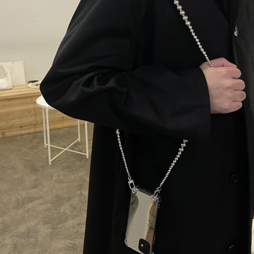 Collier iPhone avec lanière perles argent 11-15 Pro Max - 3
