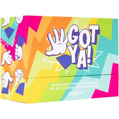 Hellofun! | Got Ya ! | Partyspiel - Wie gut kennst du Deine Mitspieler? | Gesellschaftsspiele für Erwachsene | Partyspiele | Gedanken raten | Schätzspiel Erwachsene | Für 4-20 Spieler ab 14 Jahren