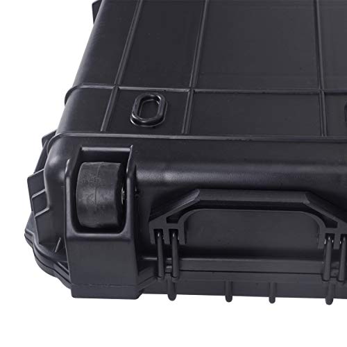 Meijia Portable Waterproof All Weather Rifle Hard Case With Rolling Wheels,Foam Inserted, Elegant Black,53X16.14X6.1Inches #TOP5