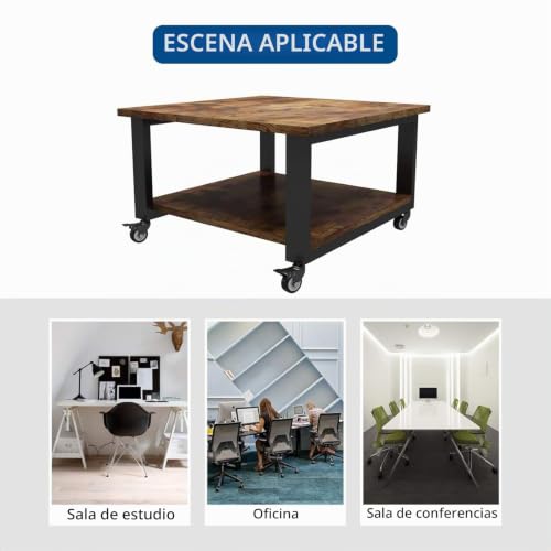 Miniatura 3 de Puncia 2 Niveles Soporte Para Impresora Móvil Debajo Del Escritorio Ruedas Carro De Mesa Para Impresora De Pie De Madera Y Metal Estante De Almacenamiento Para Escáner Fax Cocina Oficina