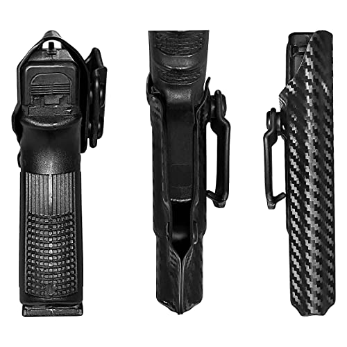 Glock 19 Holster, Carbon Fiber Iwb Kydex Holster For Glock 19 / Glock 19X / Glock 25 / Glock 44 45 (Gen 1-5) & Glock 23 32 (Gen 3-4) Pistol - Inside Waistband Carry Concealed Holster (Black, Right) #TOP7