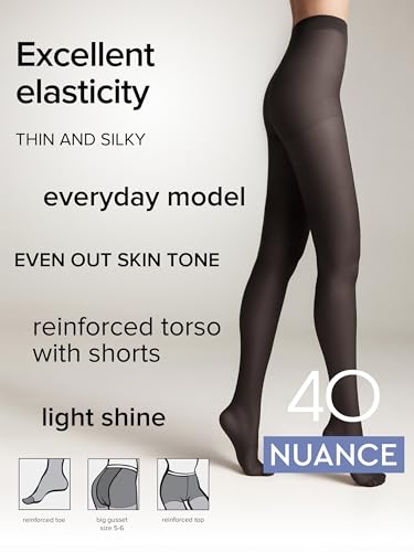Image of Conte Tights Control Top Semi Opaque Pantyhose Silky Matte Effect Nuance 40 Den