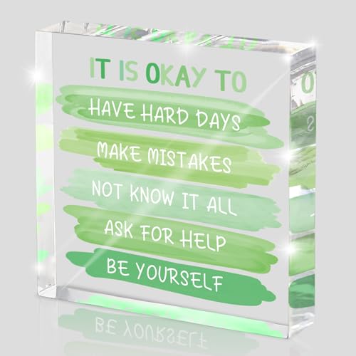 Mental Health Office Decor - Green 4 Inch Acrylic Tabletop