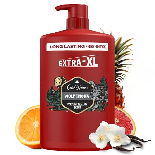 Old Spice Wolfthorn 3-in-1 Duschgel für Haar, Gesicht und Körper 1000 ml Pumpspender, langanhaltende Frische, Duft in Parfumqualität, Tiefenreinigung