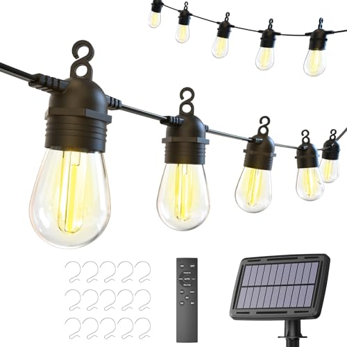 Quntis 16M Guirnalda Luces Exterior Solar & USB-C, 16 LEDs Bombillas Cadena Solares Exterior con Control Remoto,...