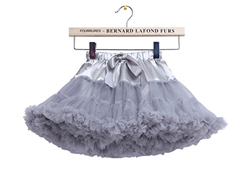 storeofbaby Falda Plisada acodada del tutú de Tulle de Las niñas? para la Fiesta de Navidad 5-7 años/M, Gris