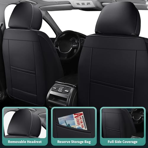 Car Seat Covers for Audi S5 2008-2026, Premium Nappa Leather Car Seat Covers, Airbag Compatible & Anti-Slip Car Seat Covers Sets(2 Seats/Black) - Image 5