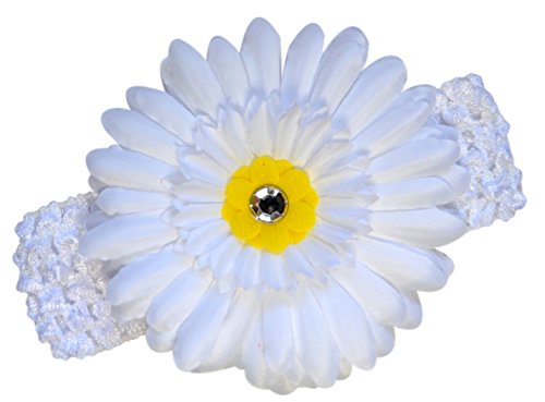 Gerbera Daisy Baby and Toddler Headband (White)