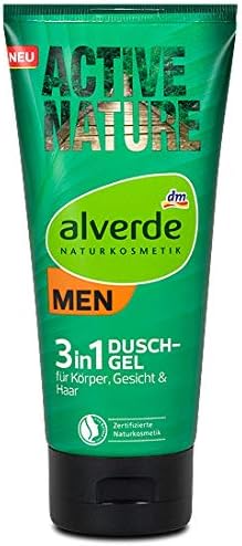 Alverde MEN Shower Gel Active Nature 3 in 1, 200 ml (pack of 2) - German product