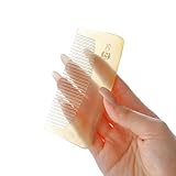 SC123 Untreated 3.9 Inch Real Ox Horn Comb for Beard, Mustache, and Hair – Handmade Small Pocket Travel Combs for Men, Kids, and Children – Anti-static, Detangling, Massage & Scalp Gua Sha