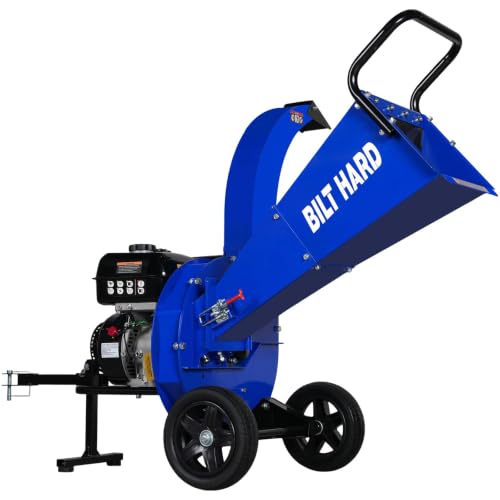 BILT HARD 274cc Gas Wood Chipper Shredder, 9 HP Heavy Duty Drum...