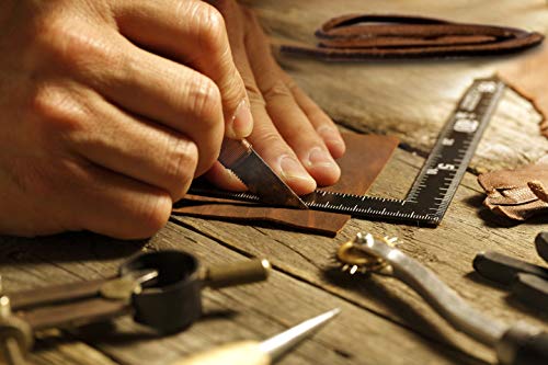 Image of moonster Real Not Faux Leather Fabric Sheet for Earrings, Wallet and Crafts (Dark and Russet Brown 2 Sheets plus Cord)