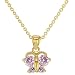 18k Gold Plated Pink Crystal Butterfly Toddler Girls Children Pendant Necklace