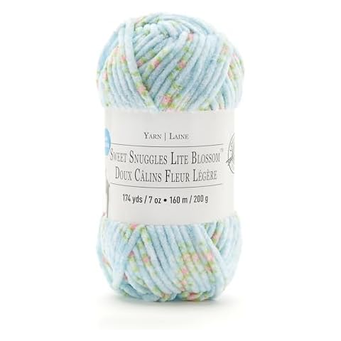 Sweet Snuggles Lite Blossom Yarn by Loops & Threads - Yarn for Knitting, Crochet, Weaving, and Arts & Crafts - Robin, Polyester, 7 oz Cover