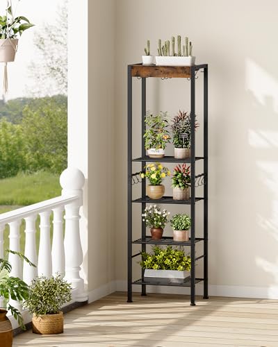 5-Tier-Pot-Rack-Floorstanding-Pots-and-Pans-Organizer-Kitchen-Bakers-Rack-Kitchen-Island-Table-Pots-and-Pans-Organizer-Storage-Stand-for-Living-Room-Rustic-Brown-and-Black-TPR16BF