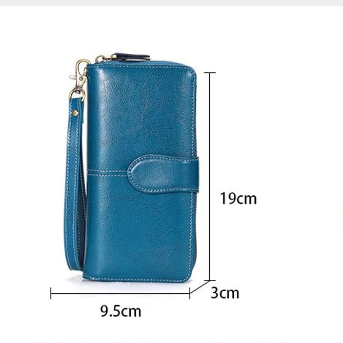 Genuine leather women's wallet, long women's anti-theft brush organ card bag, hand-held zipper, zero wallet2