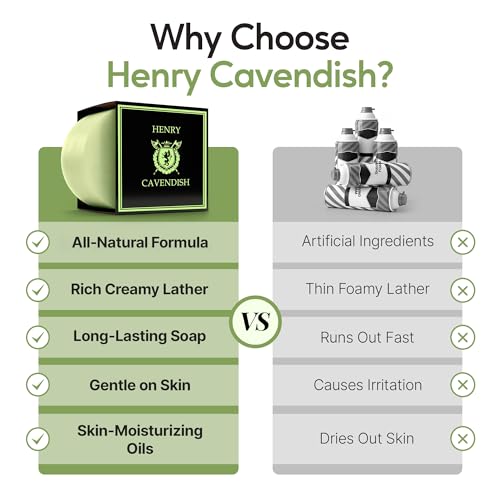 Image of Henry Cavendish Eucalyptus Mint Shaving Soap with Shea Butter & Coconut Oil. Long Lasting 4 oz Puck Refill. Himalaya Fragrance. All Natural. Rich Lather, Smooth Shave. For Ladies and Gentlemen.