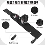 BEAST RAGE Wrist Wraps for Weightlifting - Adjustable Lifting Straps With Thumb Loop for Enhanced Gym Support, Powerlifting, Bodybuilding and Workout - Image 4