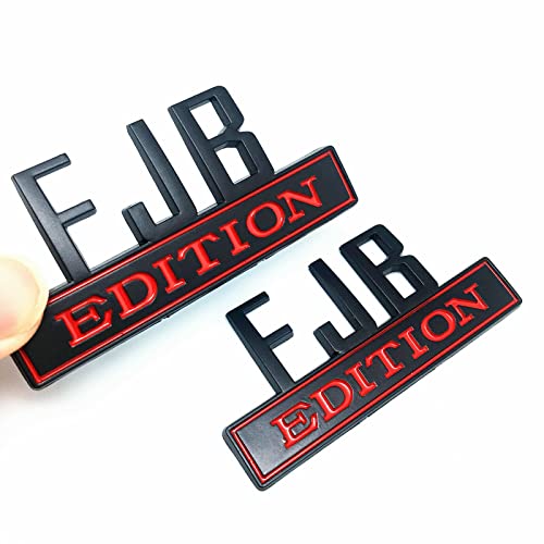 Image of 2PCS FJB Edition Emblem 3D Letters Badge Truck Adhesive Conservative Stickers, Funny Decals Adhesive Letters Fit for Vehicle, Truck, SUV, Door Decoration (Black Red)