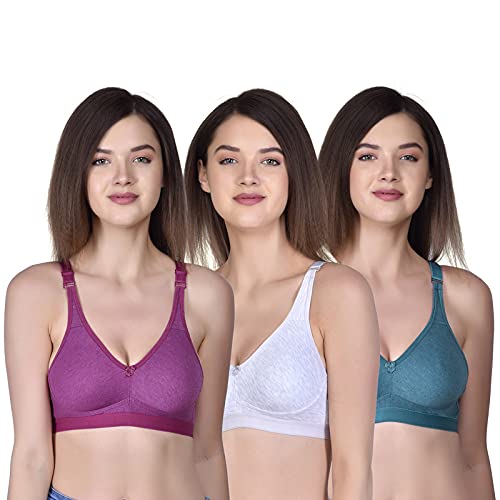 Underbukse Women's Non Padded Soft and Comfortable Wire Free Hosiery Bra Pack of 3