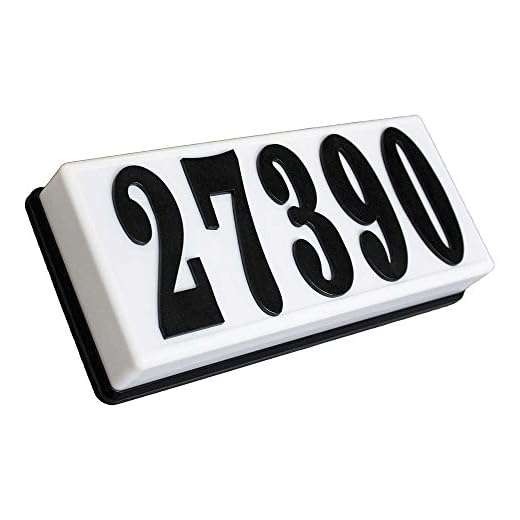 Qualarc SRP-AB01-BLK Serrano Low Voltage Plastic Rectangular Lighted Address Plaque with 4-Inch Black Polymer Numbers, 4 inch