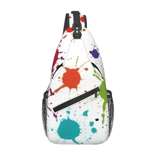 Mochila cruzada pintura abstracta para senderismo miniatura 1